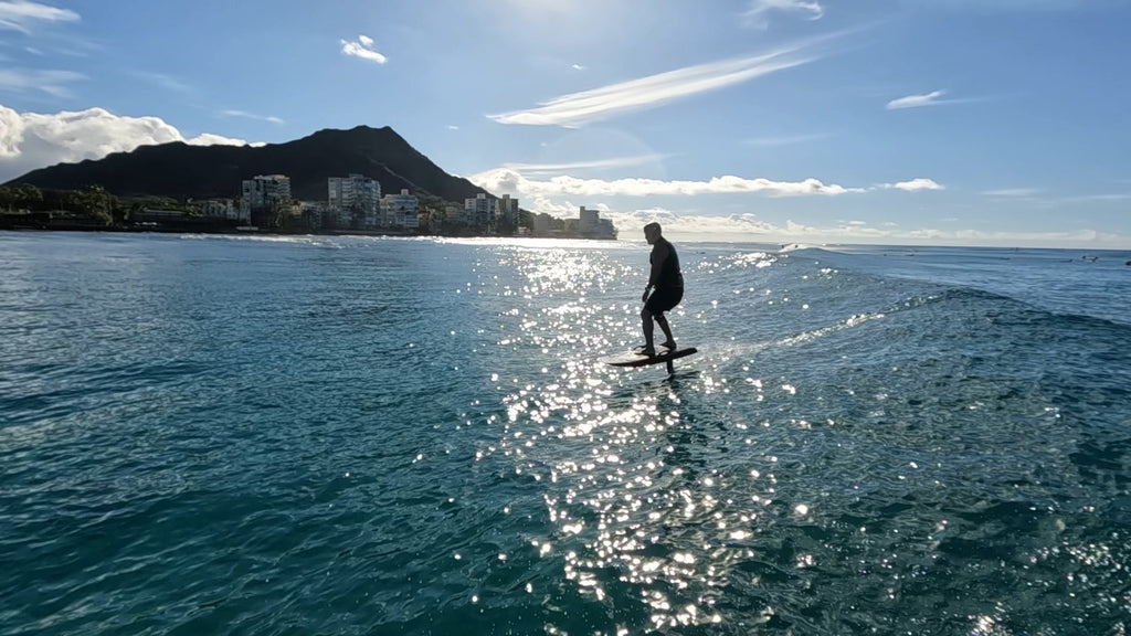 surfing the Lift efoil from Hawaii Diamondhead